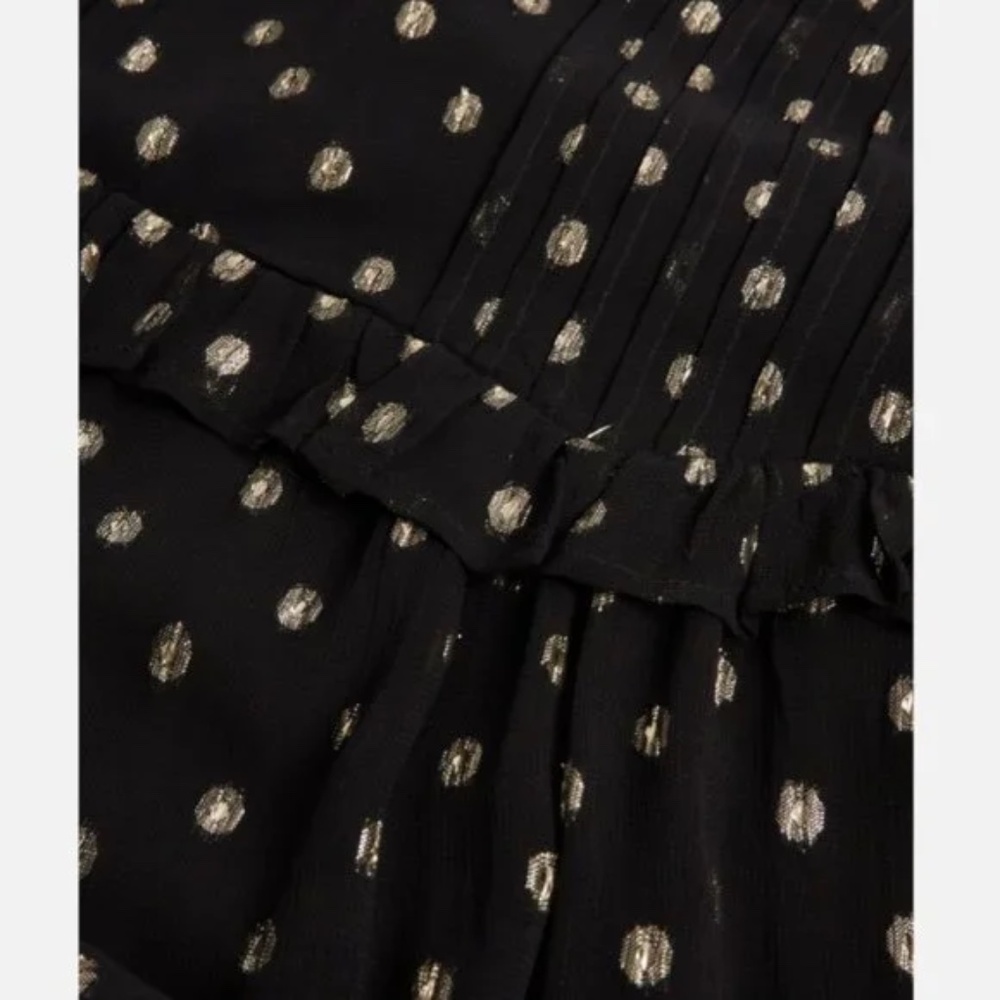 Oliver Bonas Metallic Foil Spot Print Black Mini Shift Dress (size 6) - Picture 7 of 12